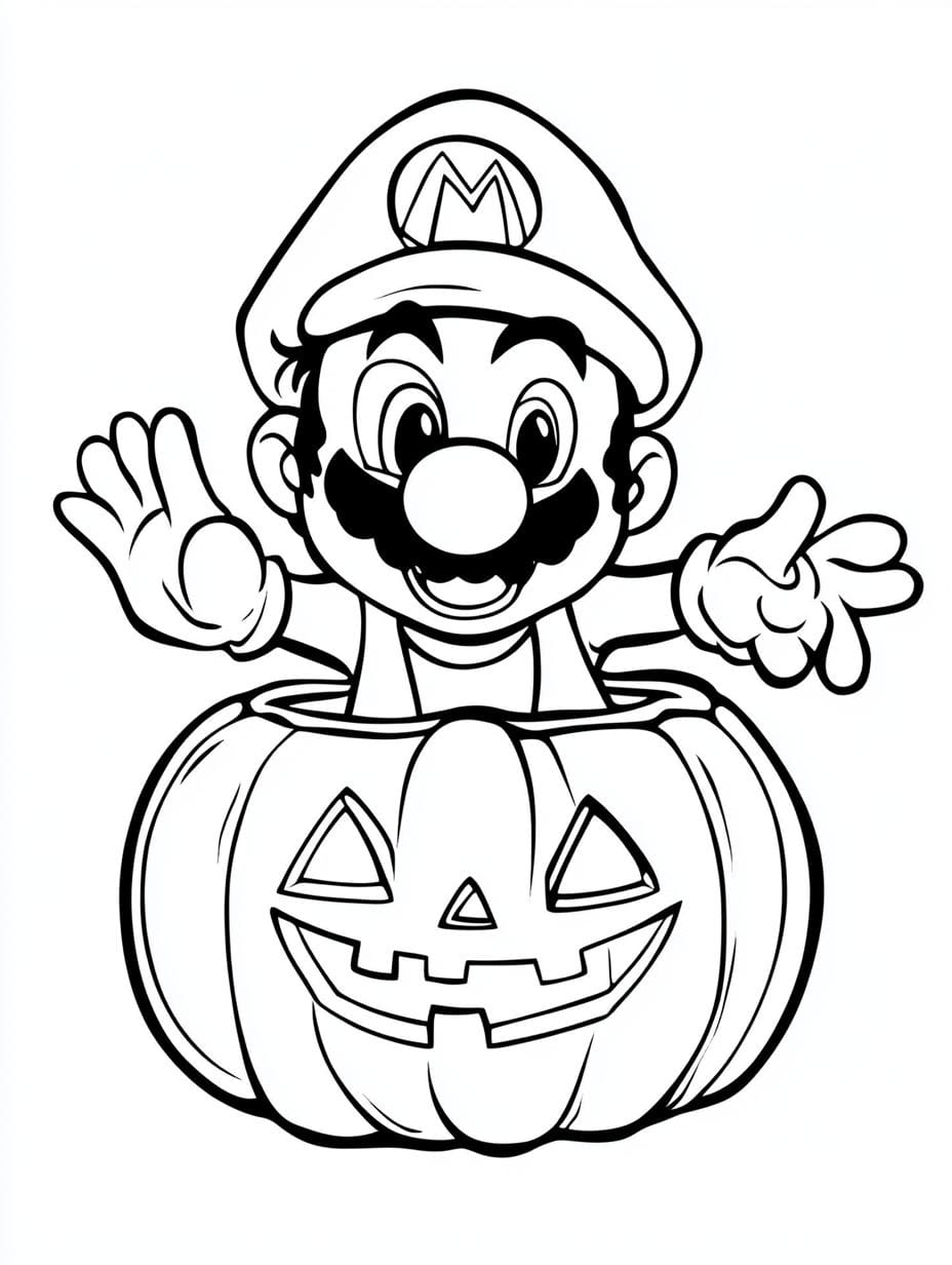 Ausmalbilder Super Mario Halloween