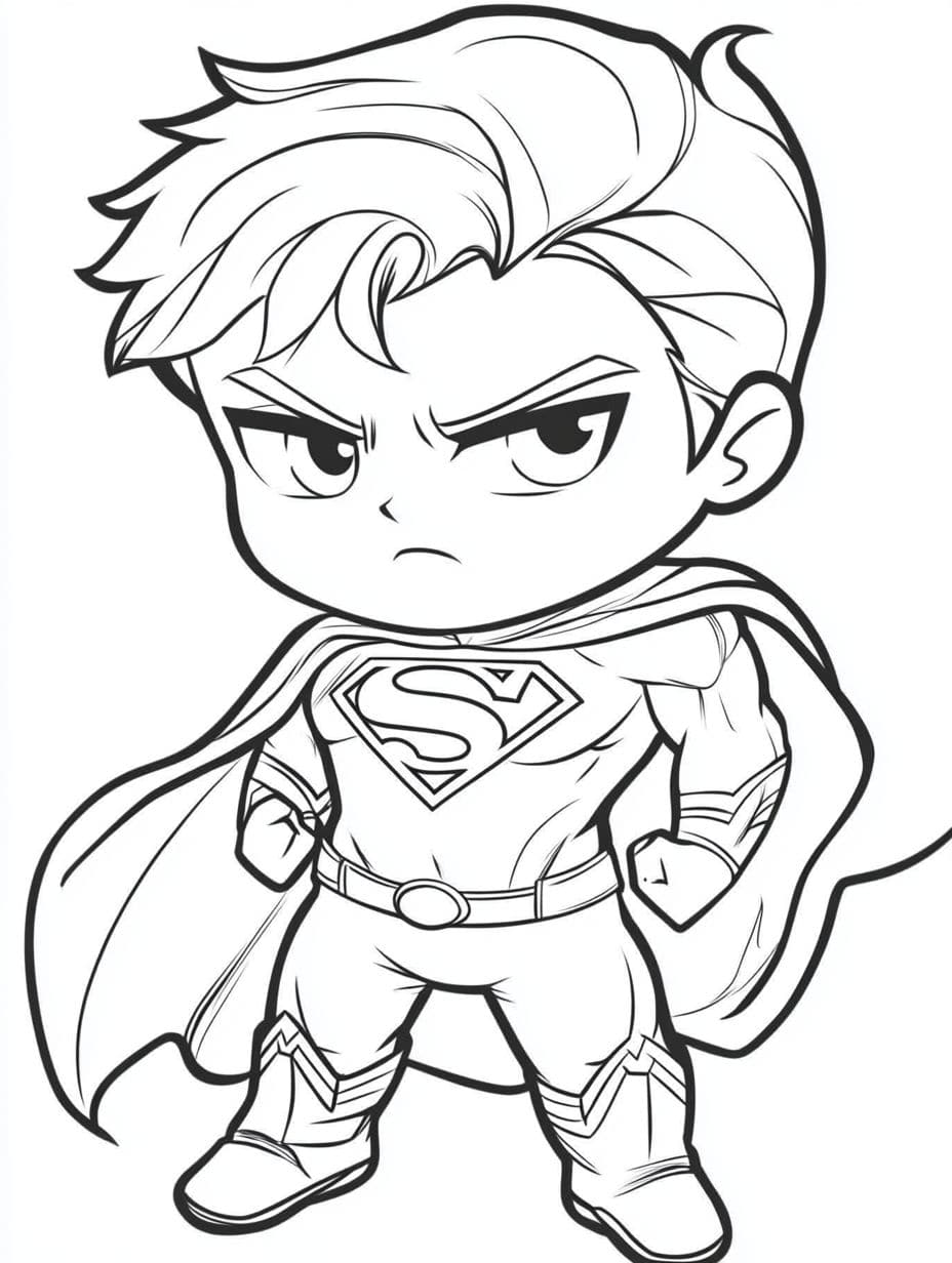 Ausmalbilder Superman Chibi Auf Mission