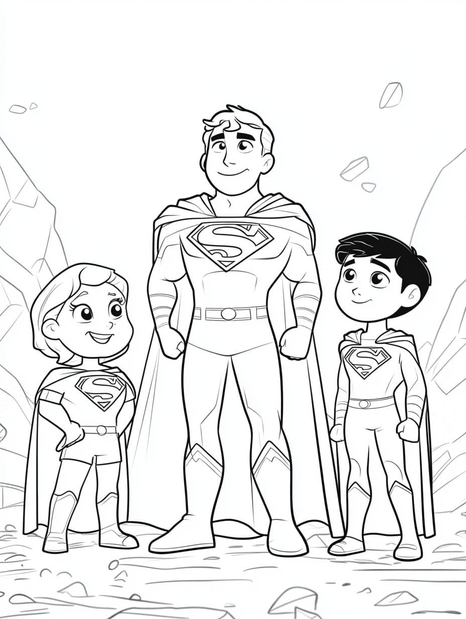 Ausmalbilder Superman Und Kinder