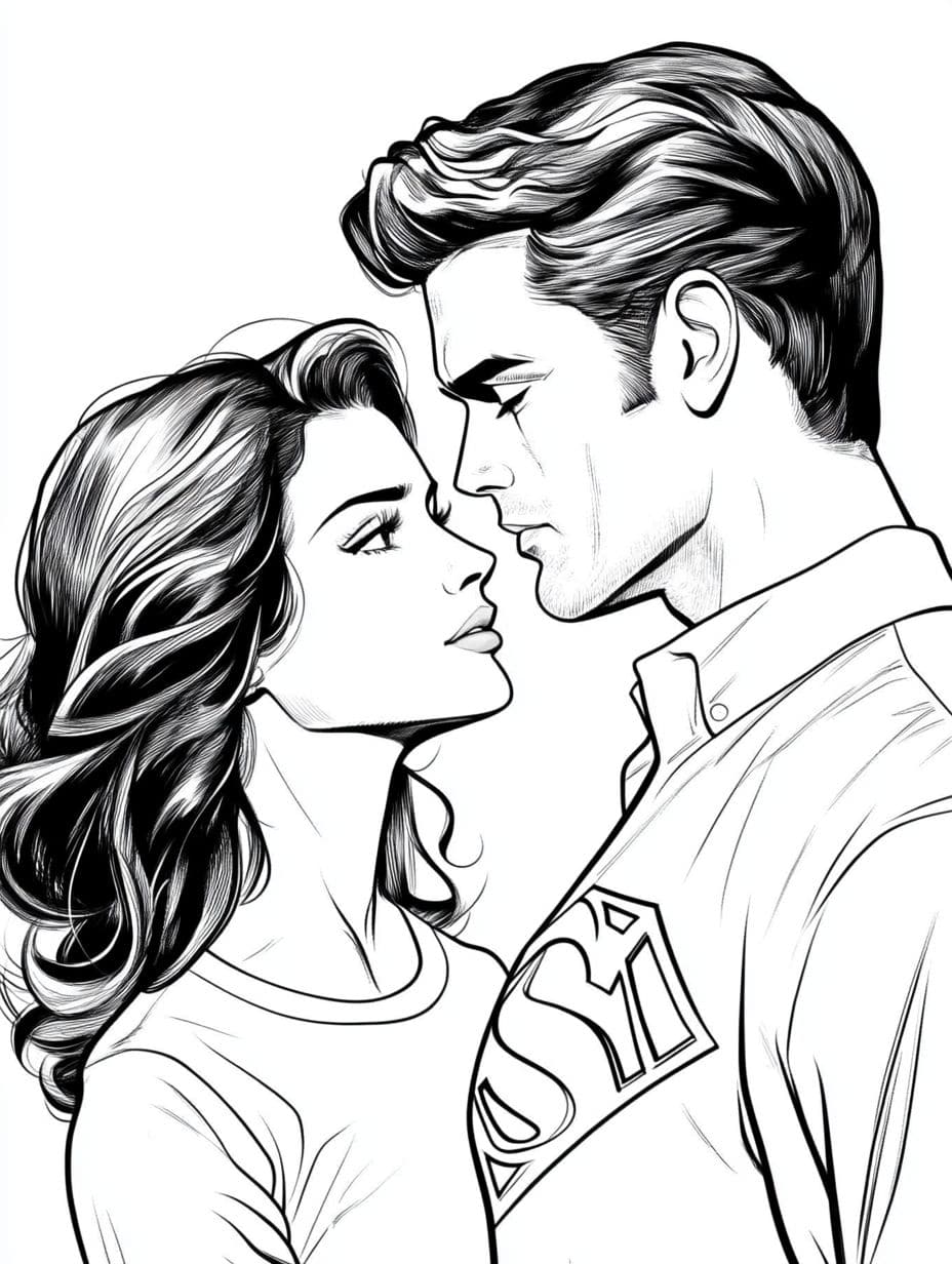 Ausmalbilder Superman Und Lois Lane