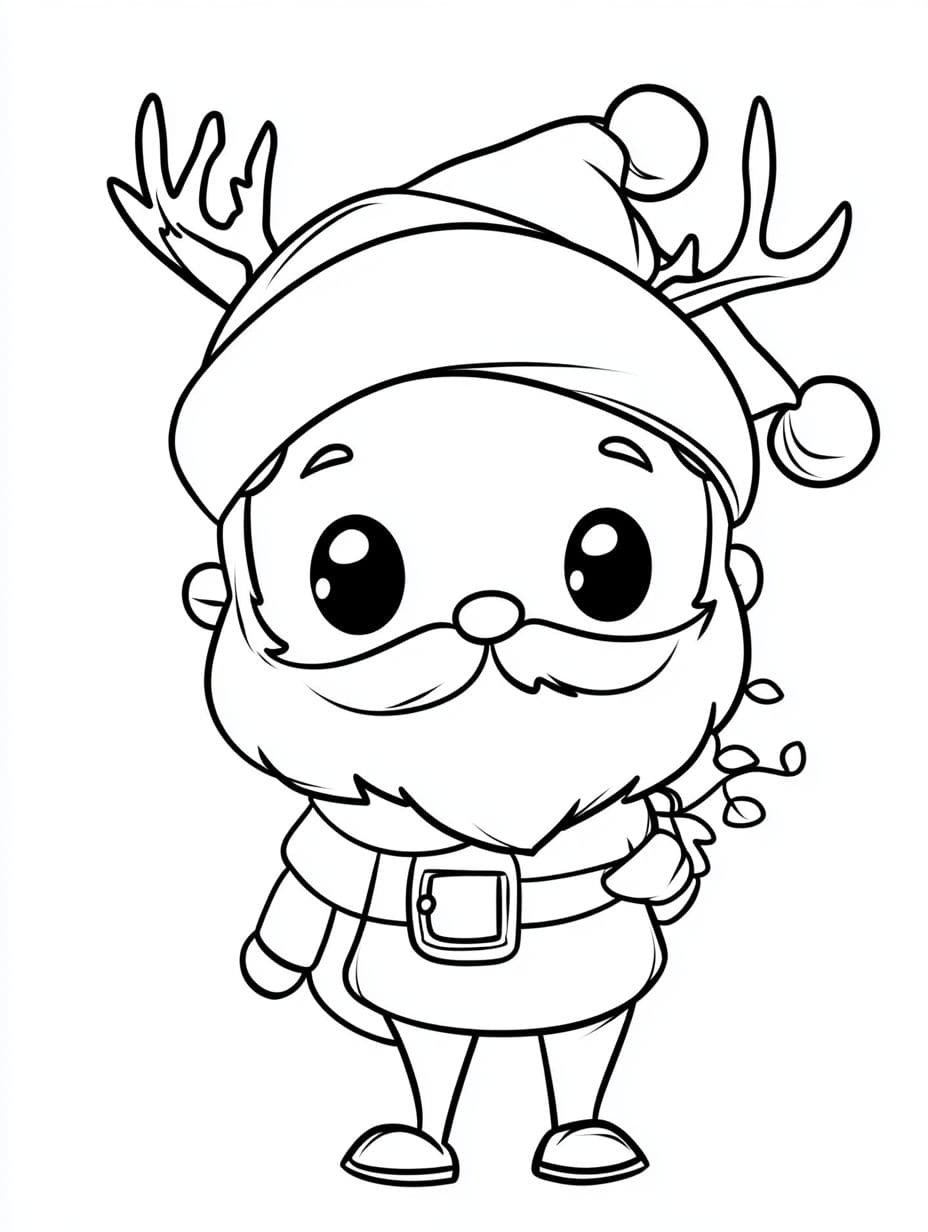 Ausmalbilder Weihnachtsmann Chibi