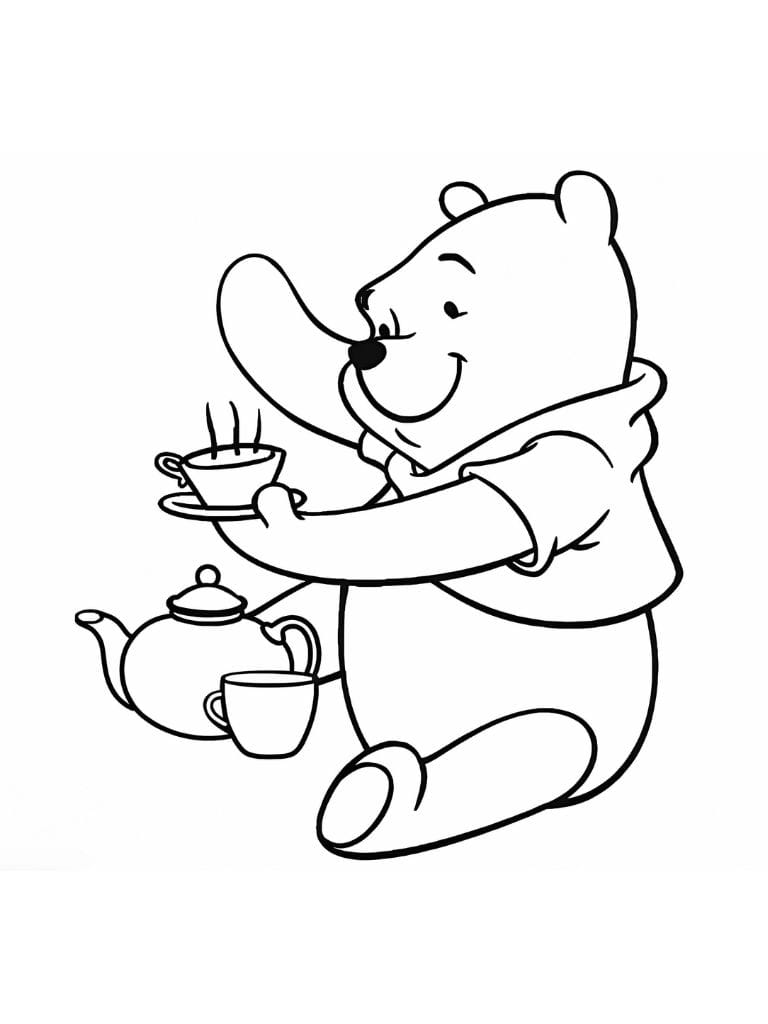 Ausmalbilder Winnie Puuh Tee Kochen