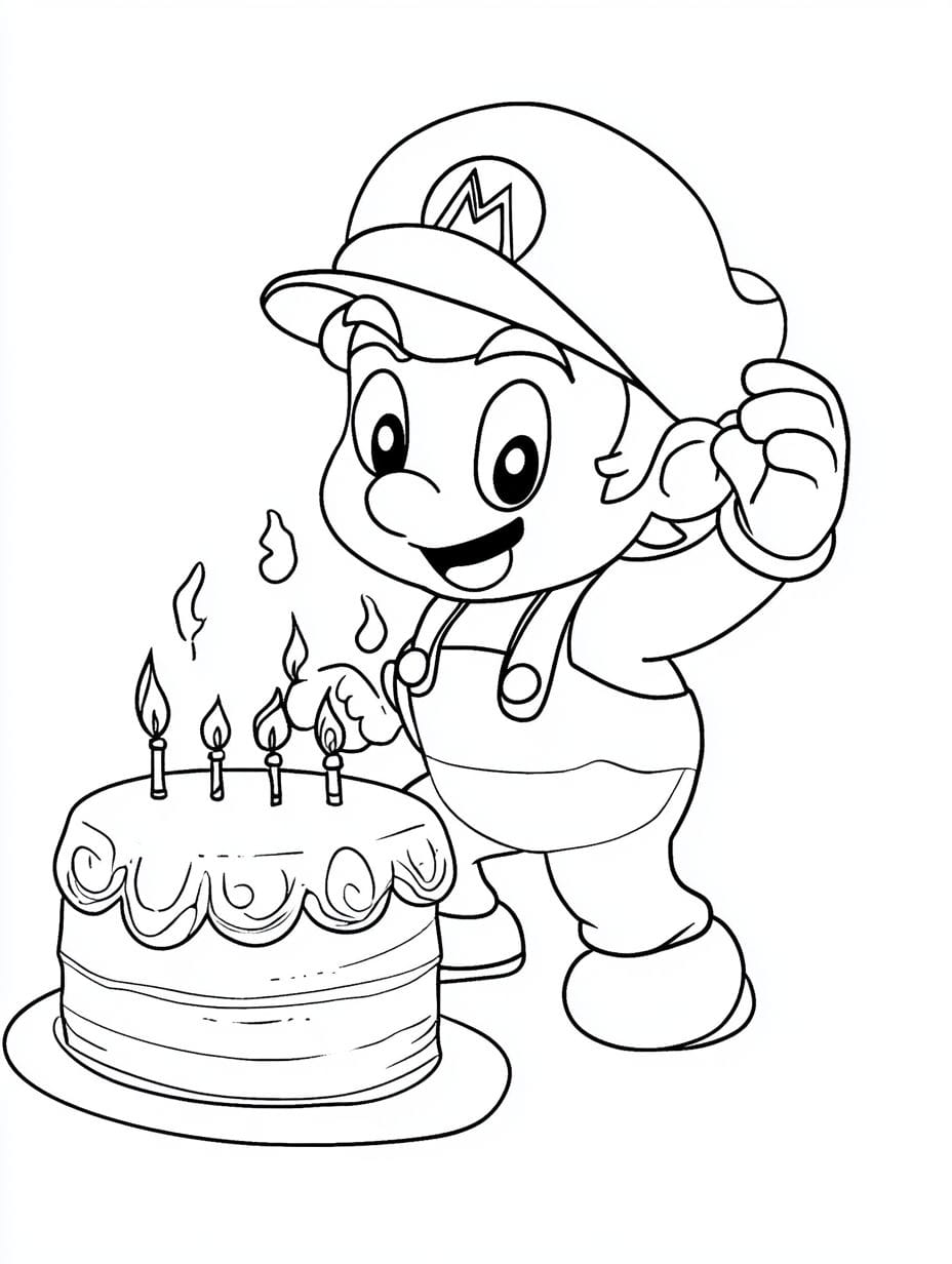 Ausmalbilder Zum Geburtstag Von Mario