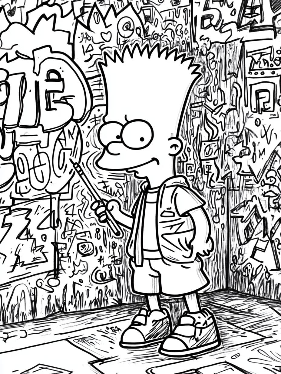 Bart Simpson In Der Urbanen Umgebung Illustratio