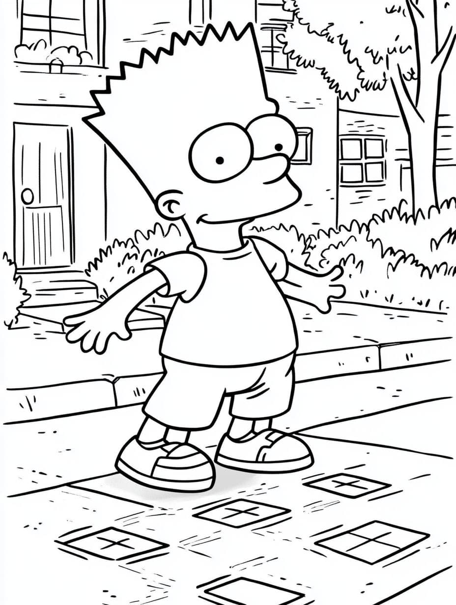 Bart Simpson Zur Schule Gehen Ausmalbilder