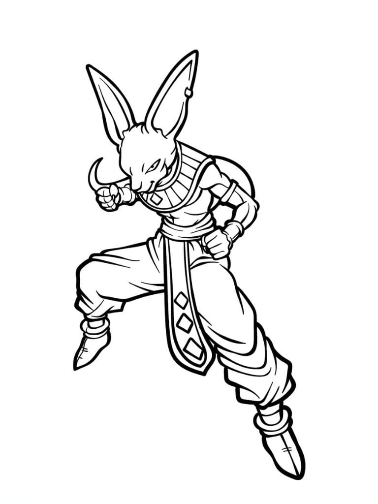 Beerus In Kämpferpose Ausmalbilder Dragonball