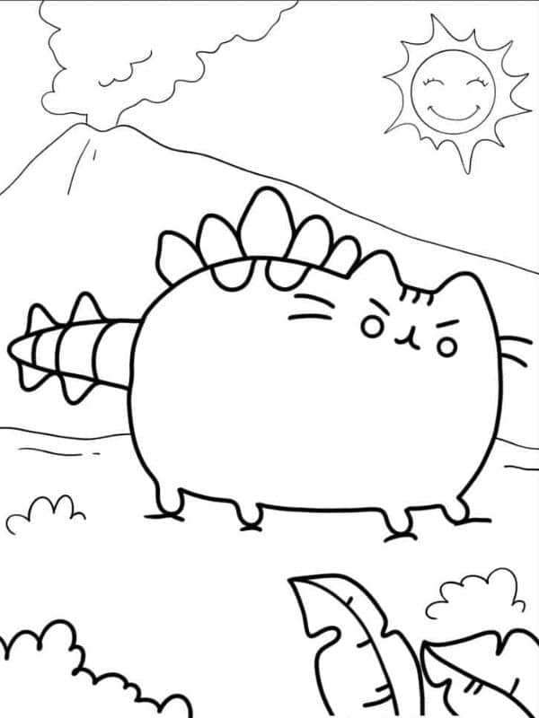 Dinosaurier Pusheen Ausmalbilder