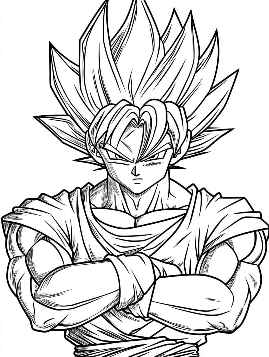 Dragonball Z Goku Portrait Ausmalbild