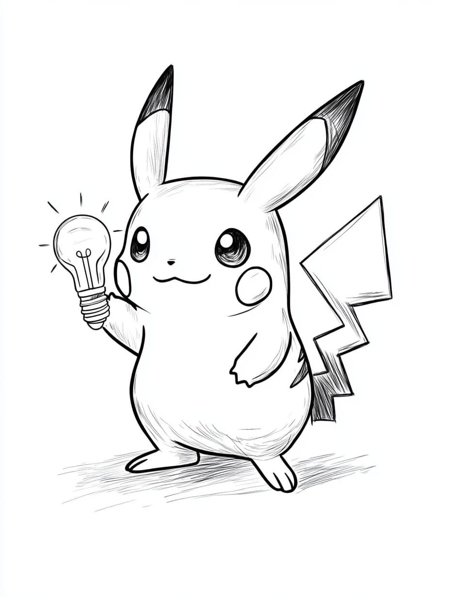 Elektrisches Pikachu Ausmalbild