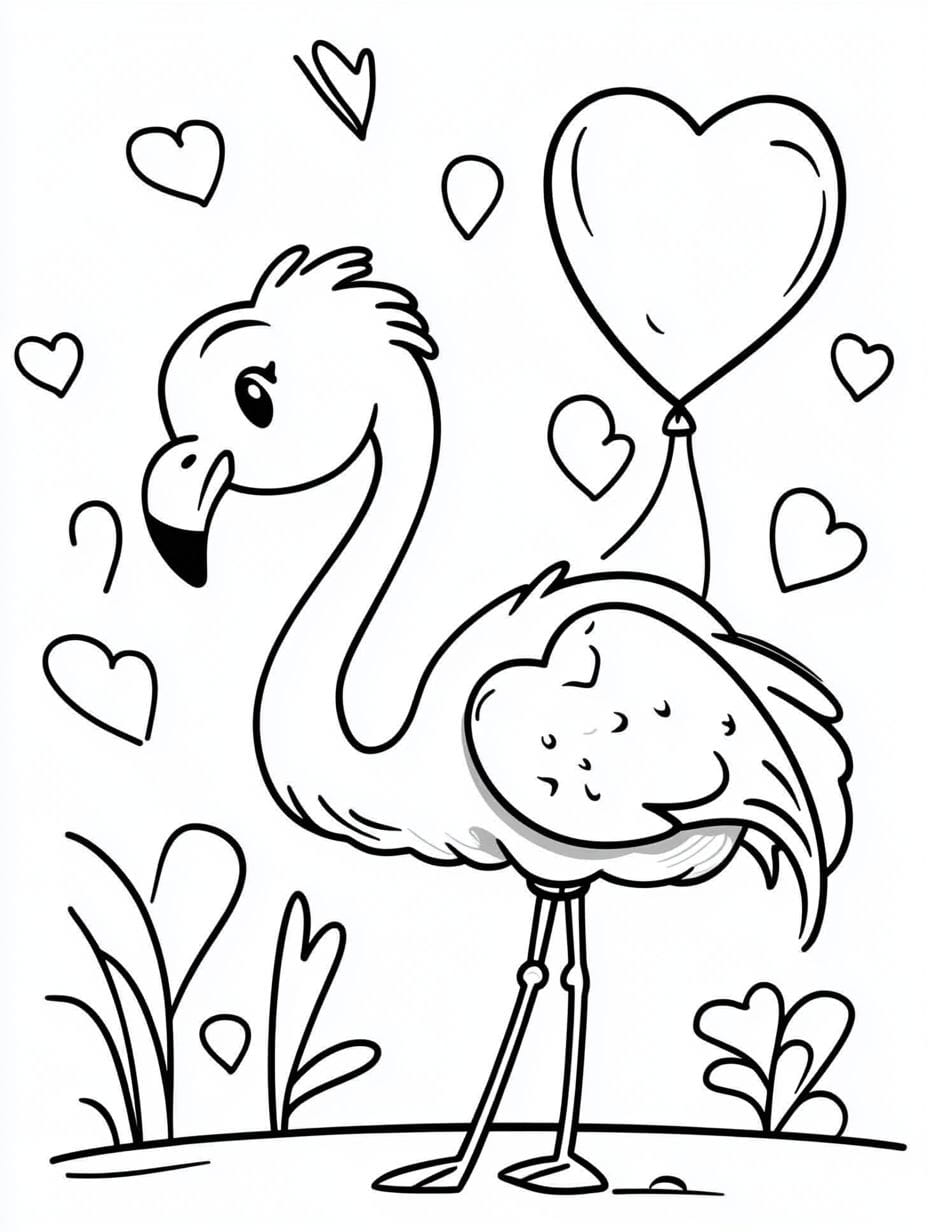 Flamingo Ausmalbilder Mit Luftballons