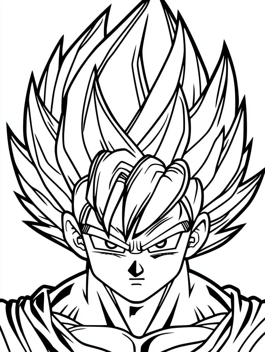 Goku Close Up Ausmalbild