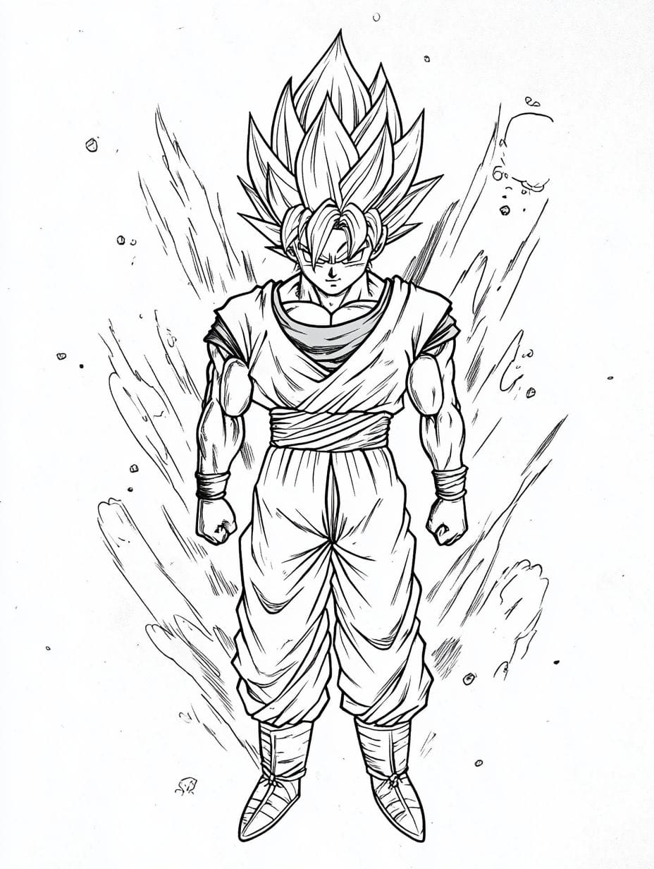 Goku Gelbe Haar Form Ausmalbilder Dragonball