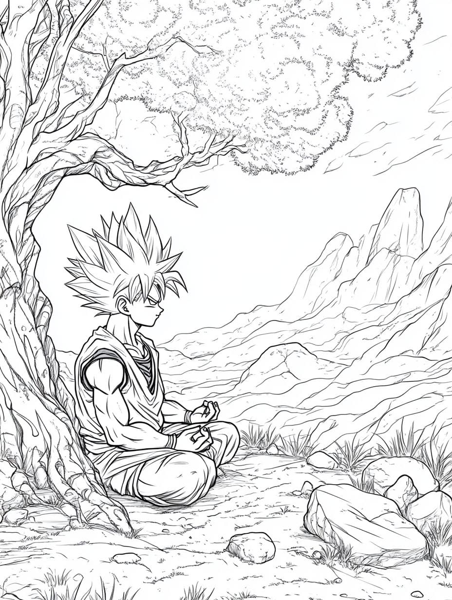 Goku In Der Natur Ausmalbilder Dragonball