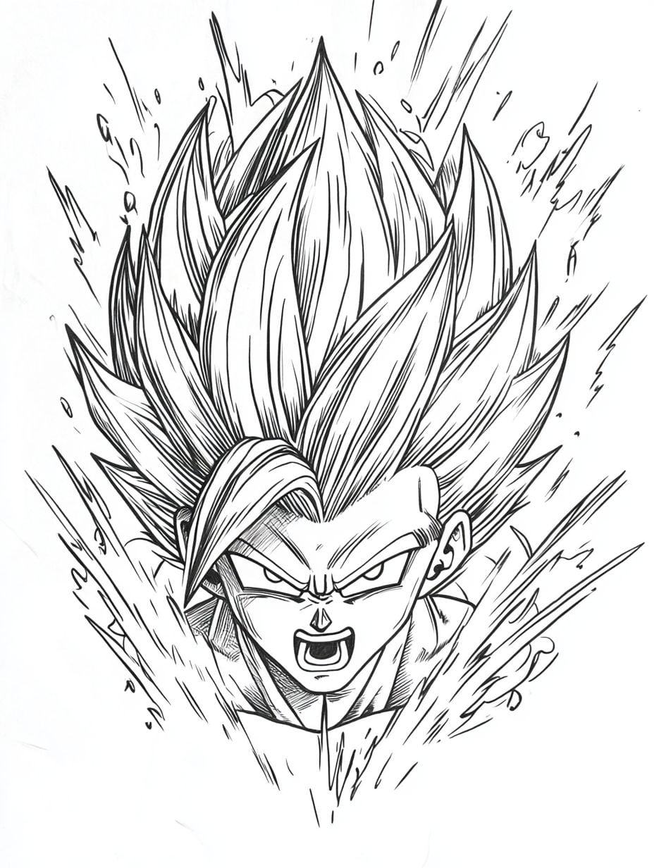 Goku Portrait Ausmalbild