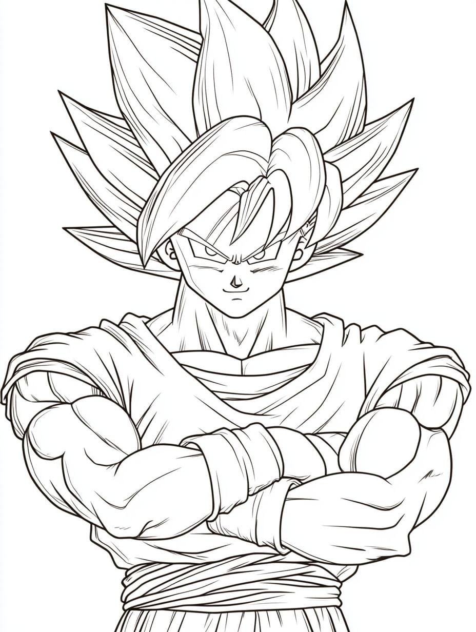 Goku Selbstbewusst Ausmalbild