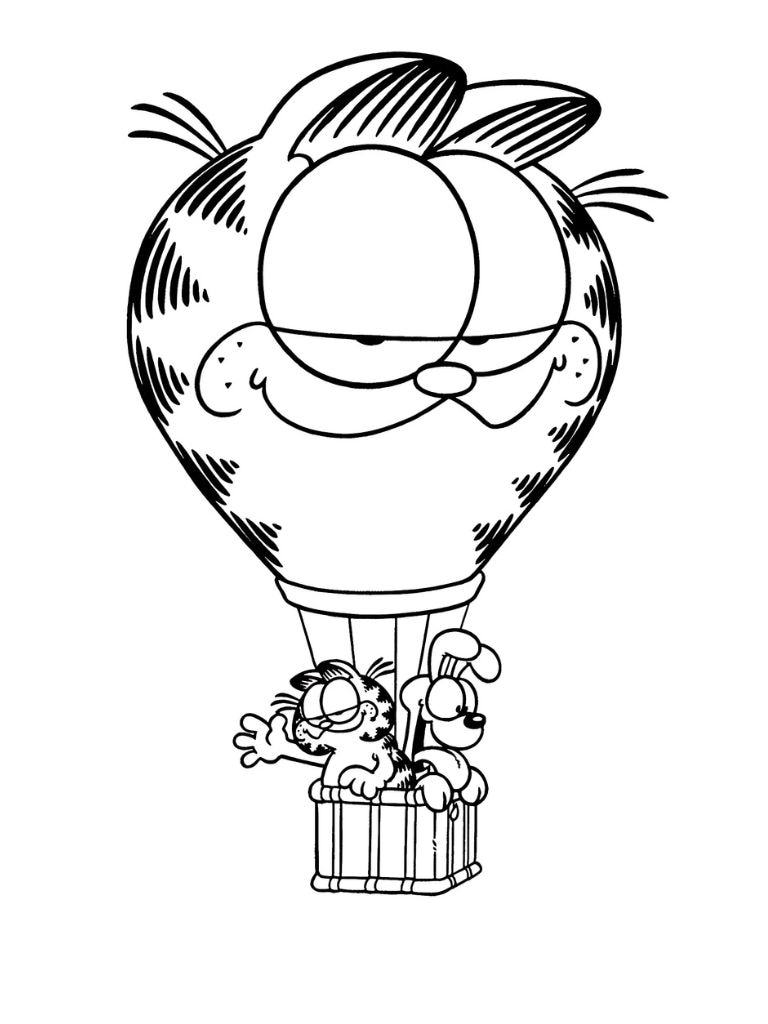 Heißluftballon Garfield Ausmalbilder