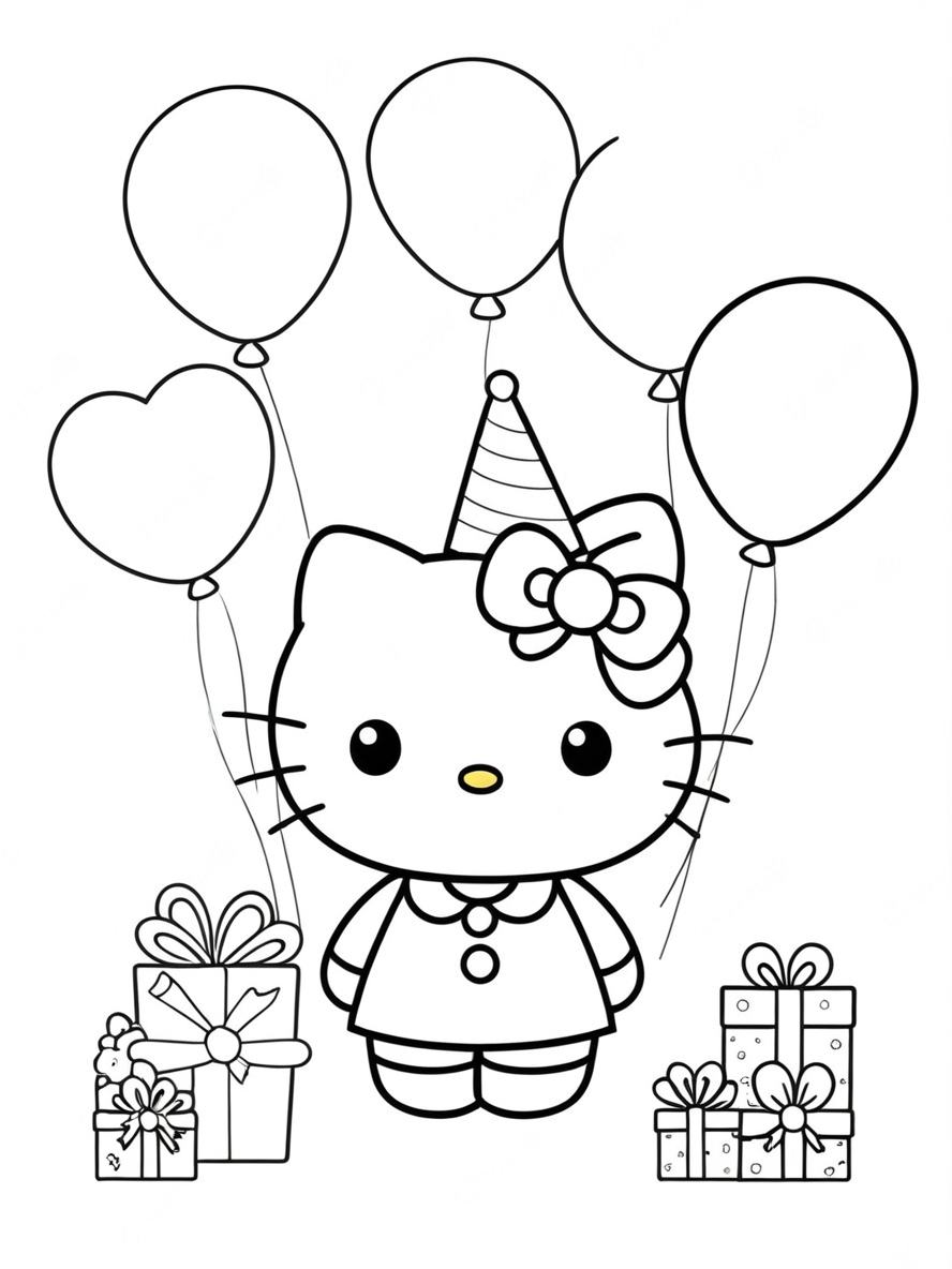 Hello Kitty Ausmalbilder Mit Ballon