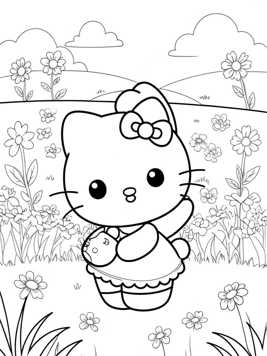 Hello Kitty Im Park Ausmalbilder