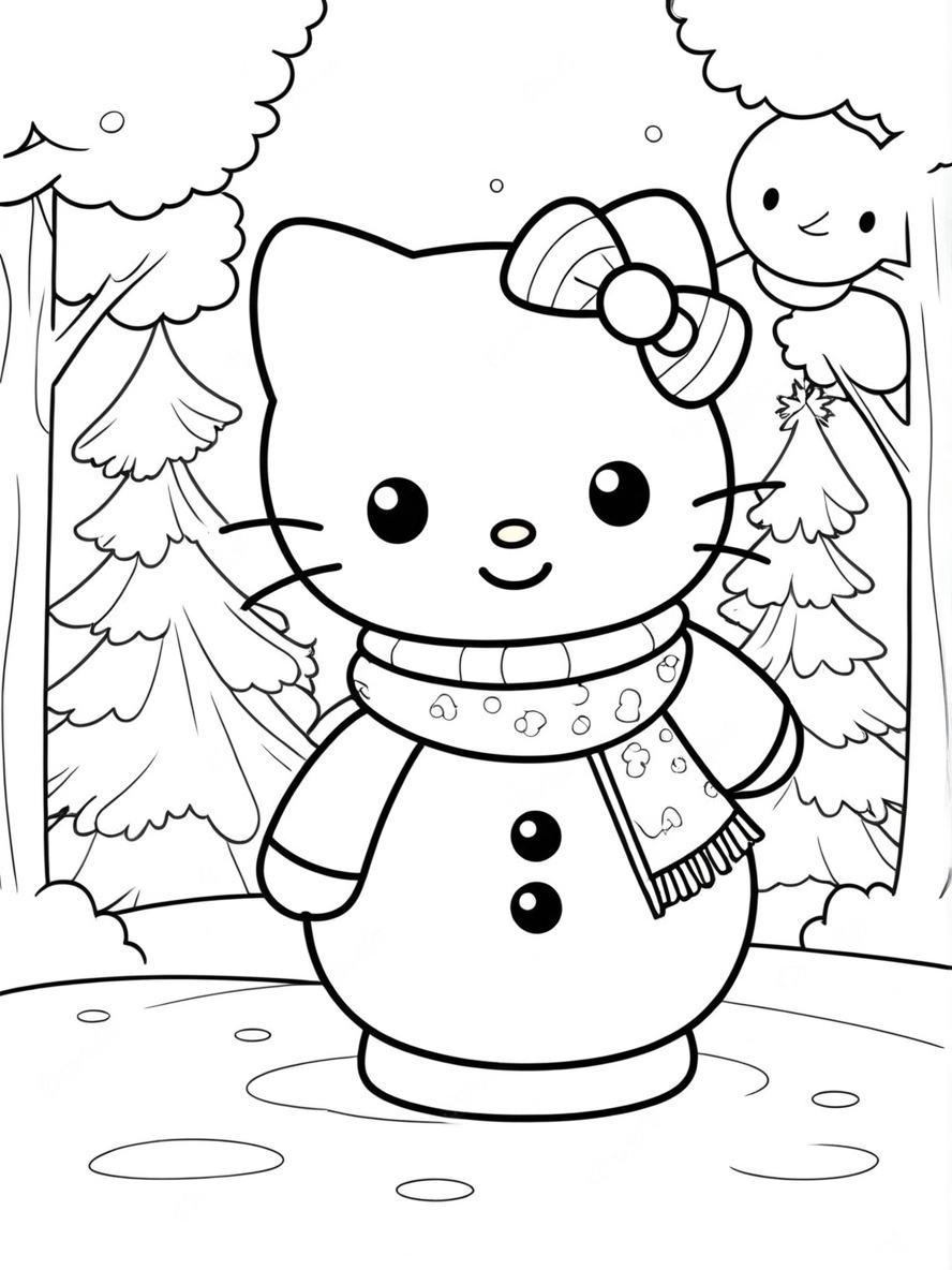 Hello Kitty Im Winter Ausmalbilder