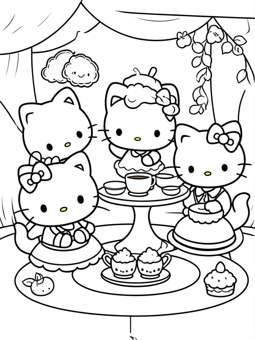 Hello Kitty Mit Katze Ausmalbilder