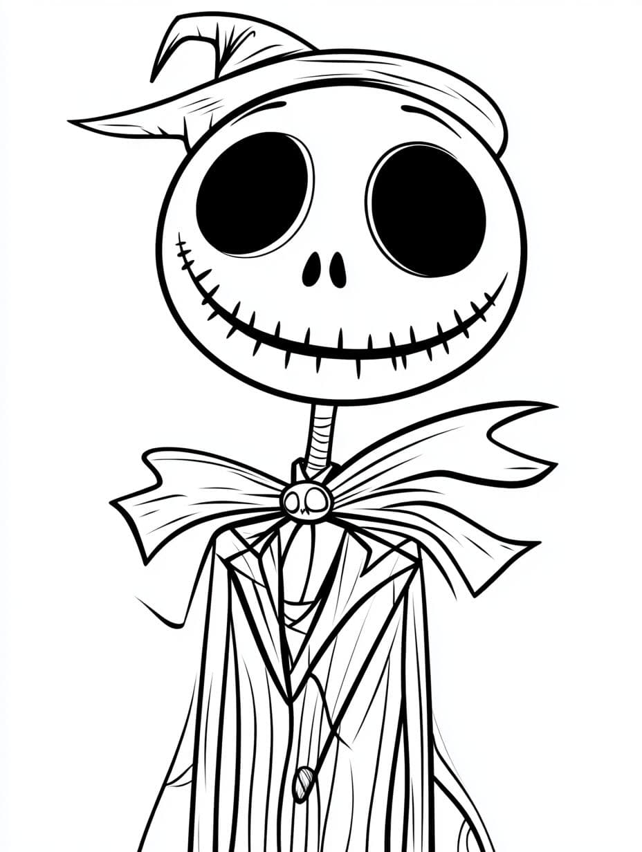 Jack Skellington Halloween Ausmalbilder Einfach