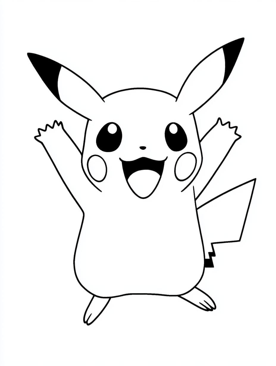 Kawaii Pikachu Ausmalbild