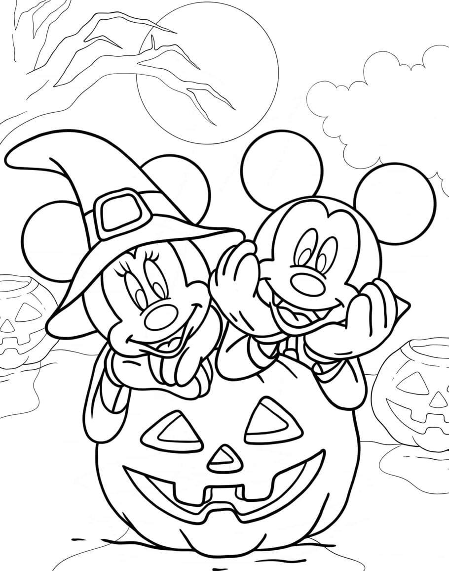 Kinder Ausmalbilder Micky Und Minni Halloween Saison