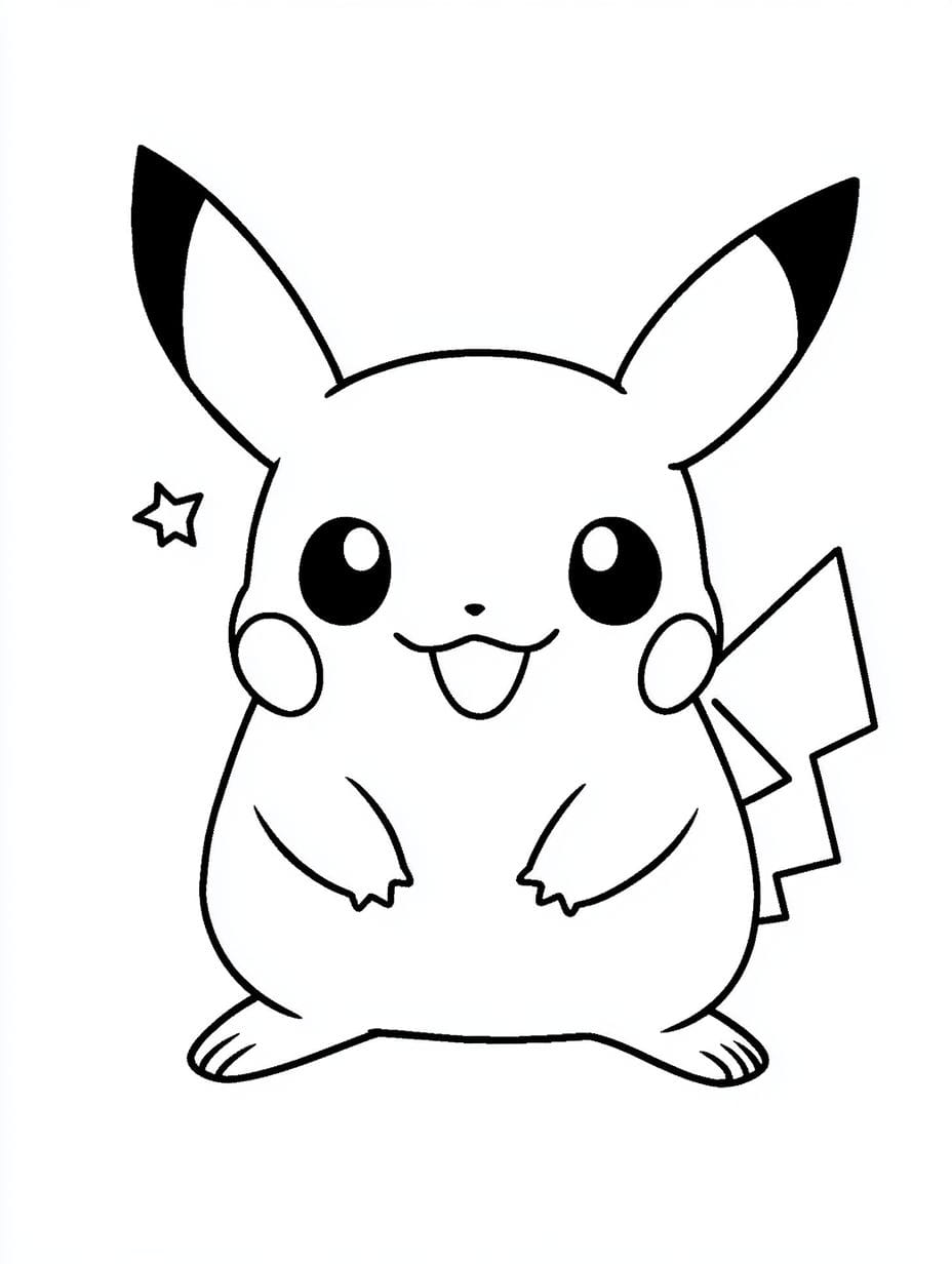 Lachelndes Pikachu Ausmalbild