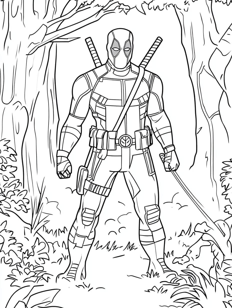 Malvorlagen Deadpool Mission Im Wald