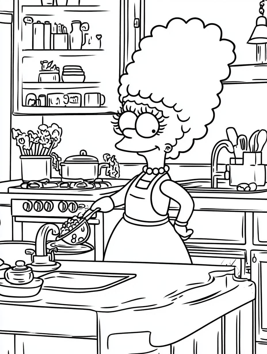 Marge Simpson In Der Küche Ausmalbilder