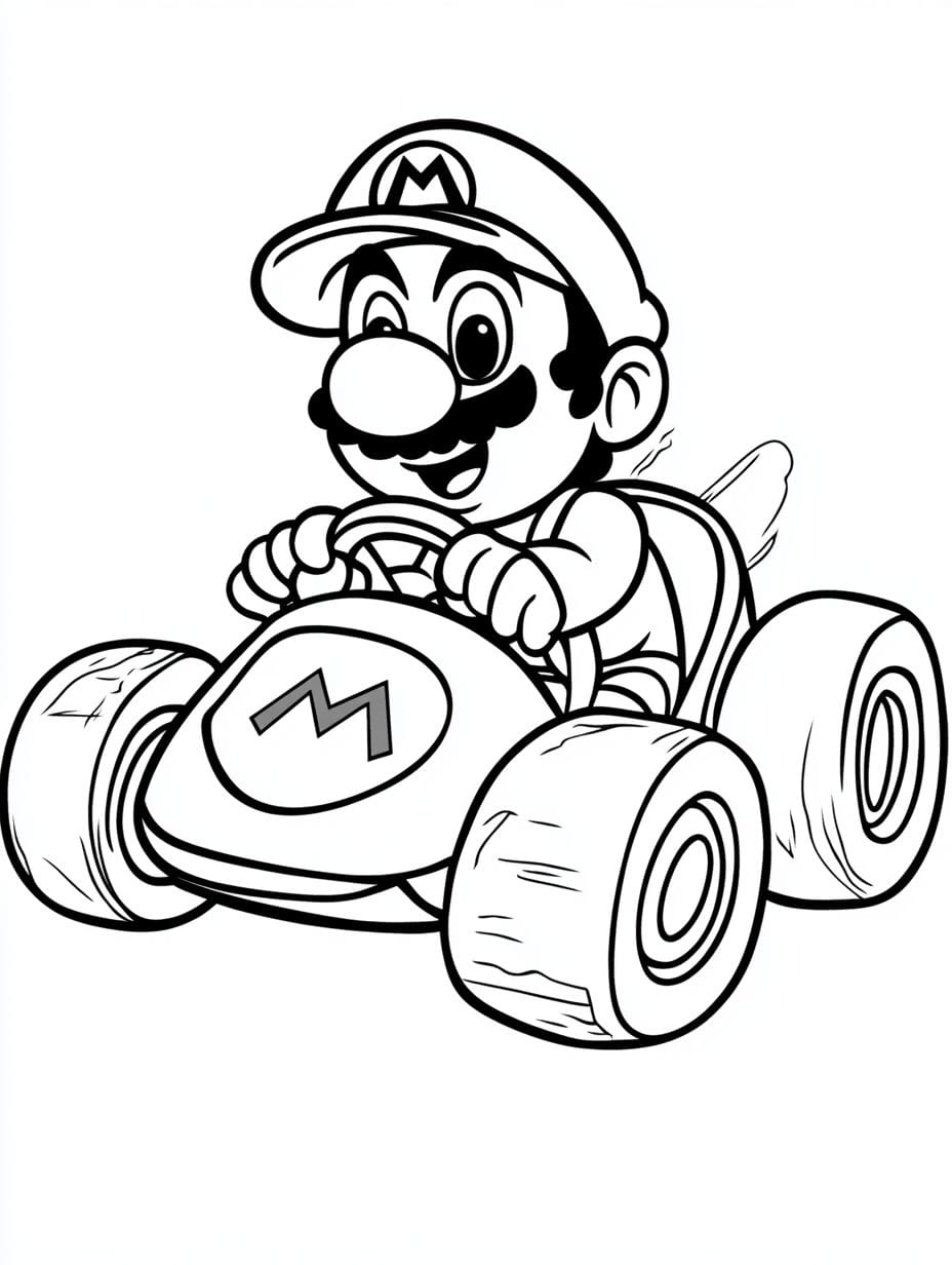 Mario Kart Racing Ausmalbild