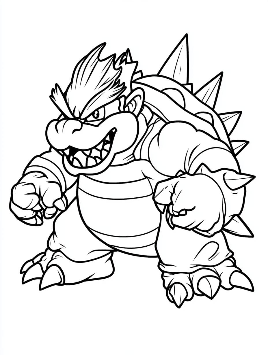 Mario Und Bowser Kampf Ausmalbilder