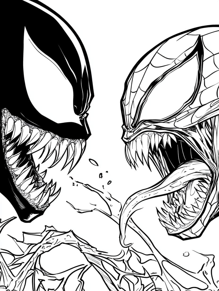 Marvel Ausmalbilder Spiderman Und Venom