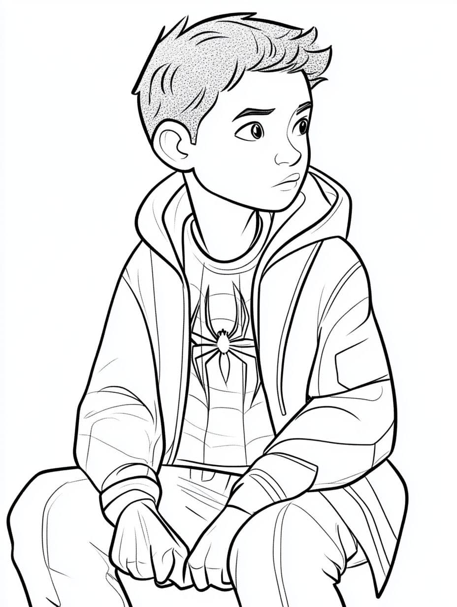 Miles Morales Denken Ausmalbilder