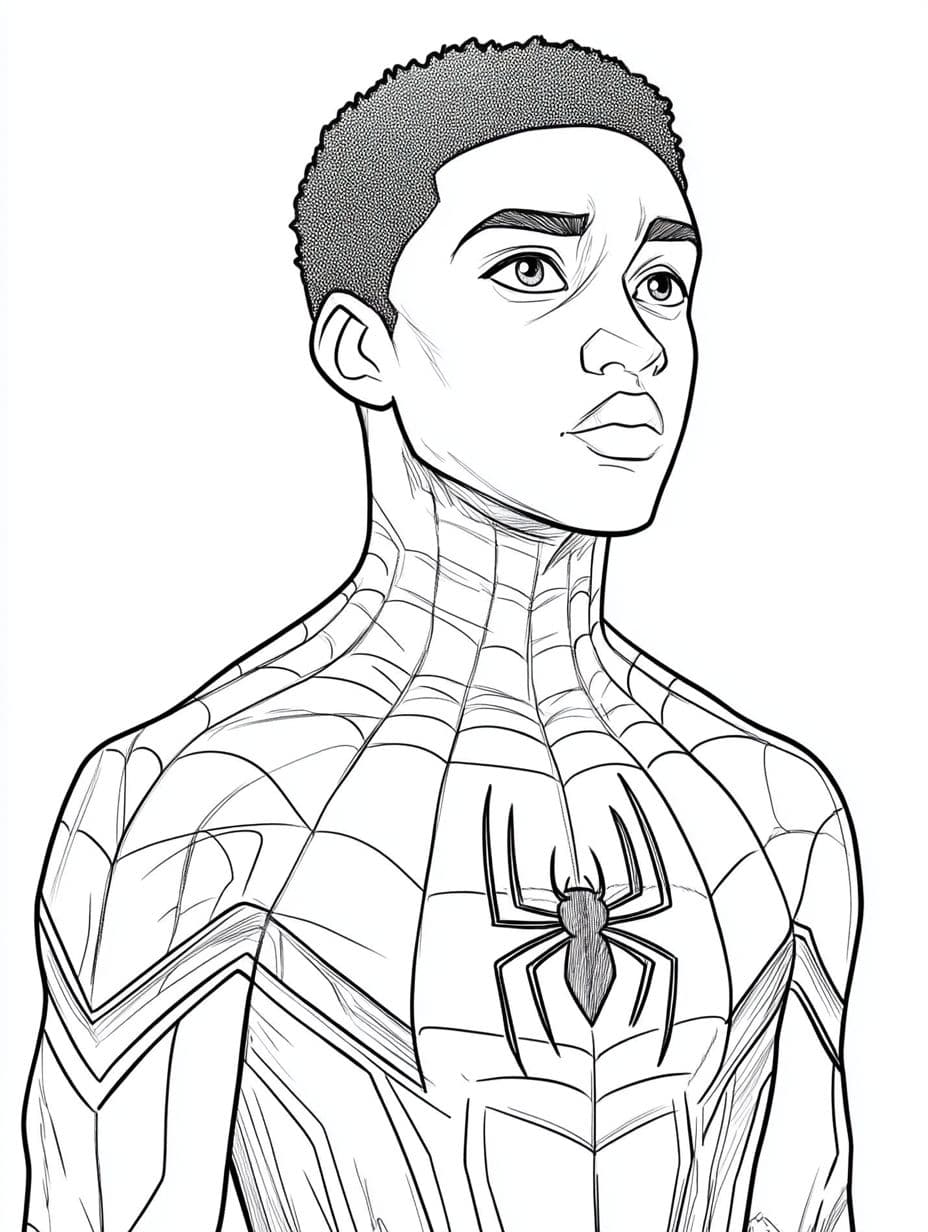 Miles Morales Professioneller Anzug Ausmalbilder