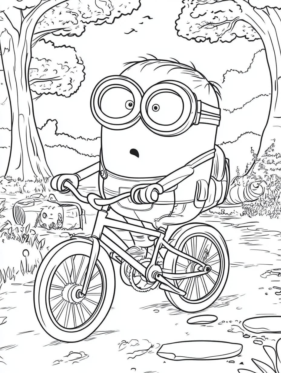 Minions Auf Dem Fahrrad Ausmalbilder