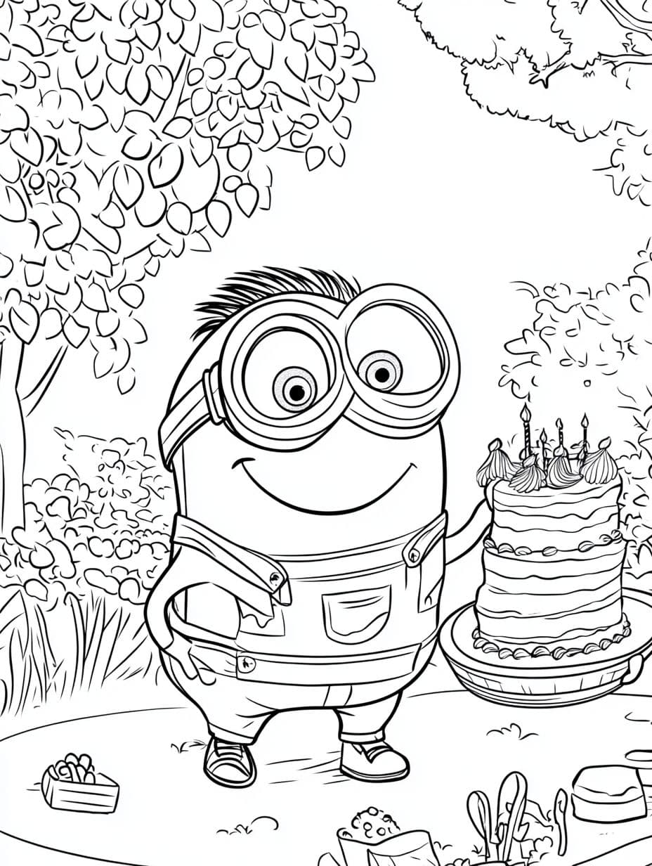 Minions Feiern Geburtstag Ausmalbilder