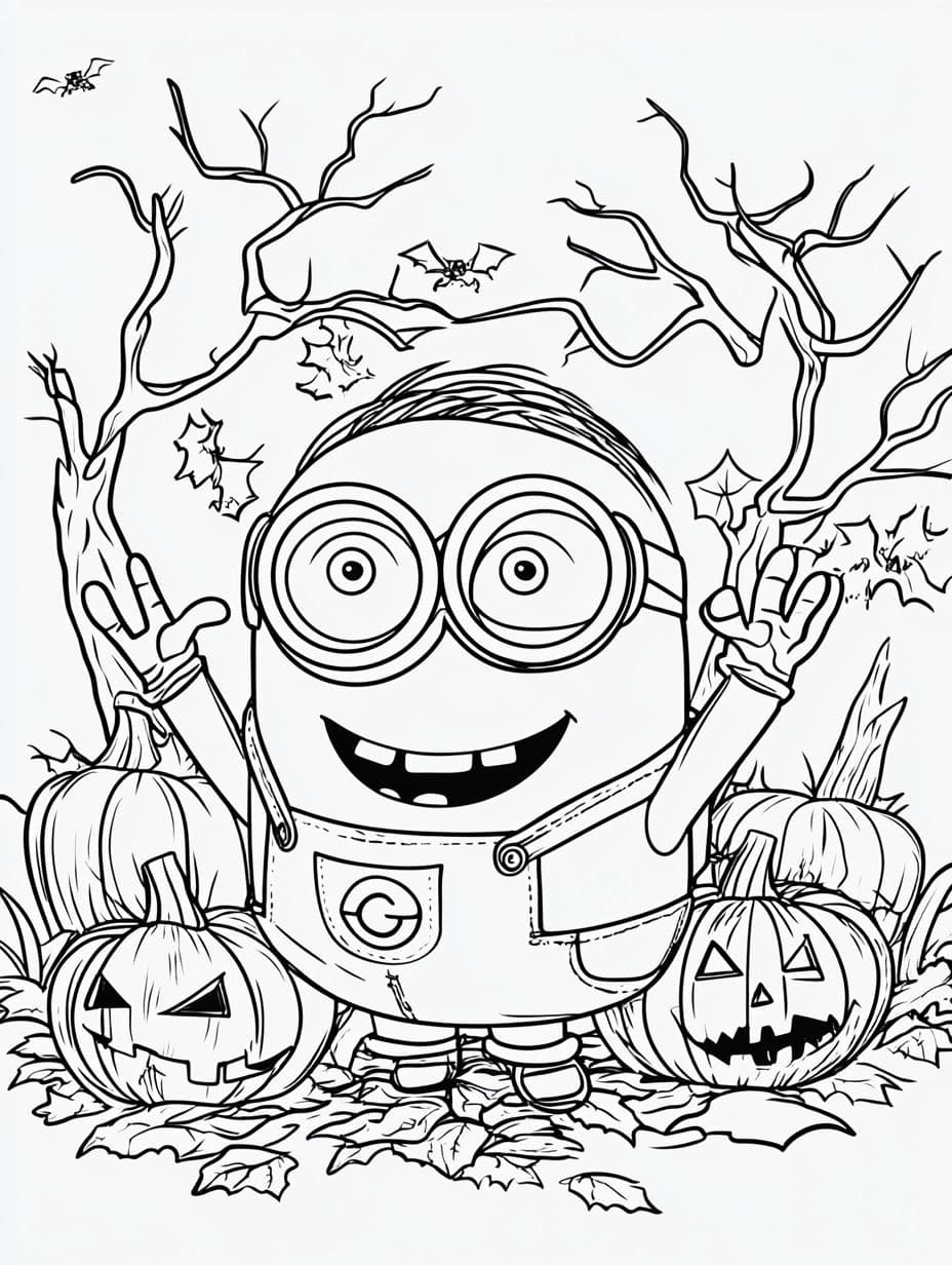 Minions Halloween Ausmalbilder