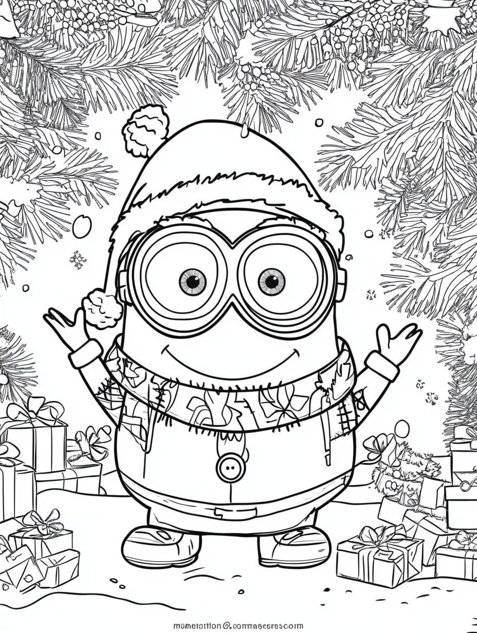 Minions Weihnachten Ausmalbilder