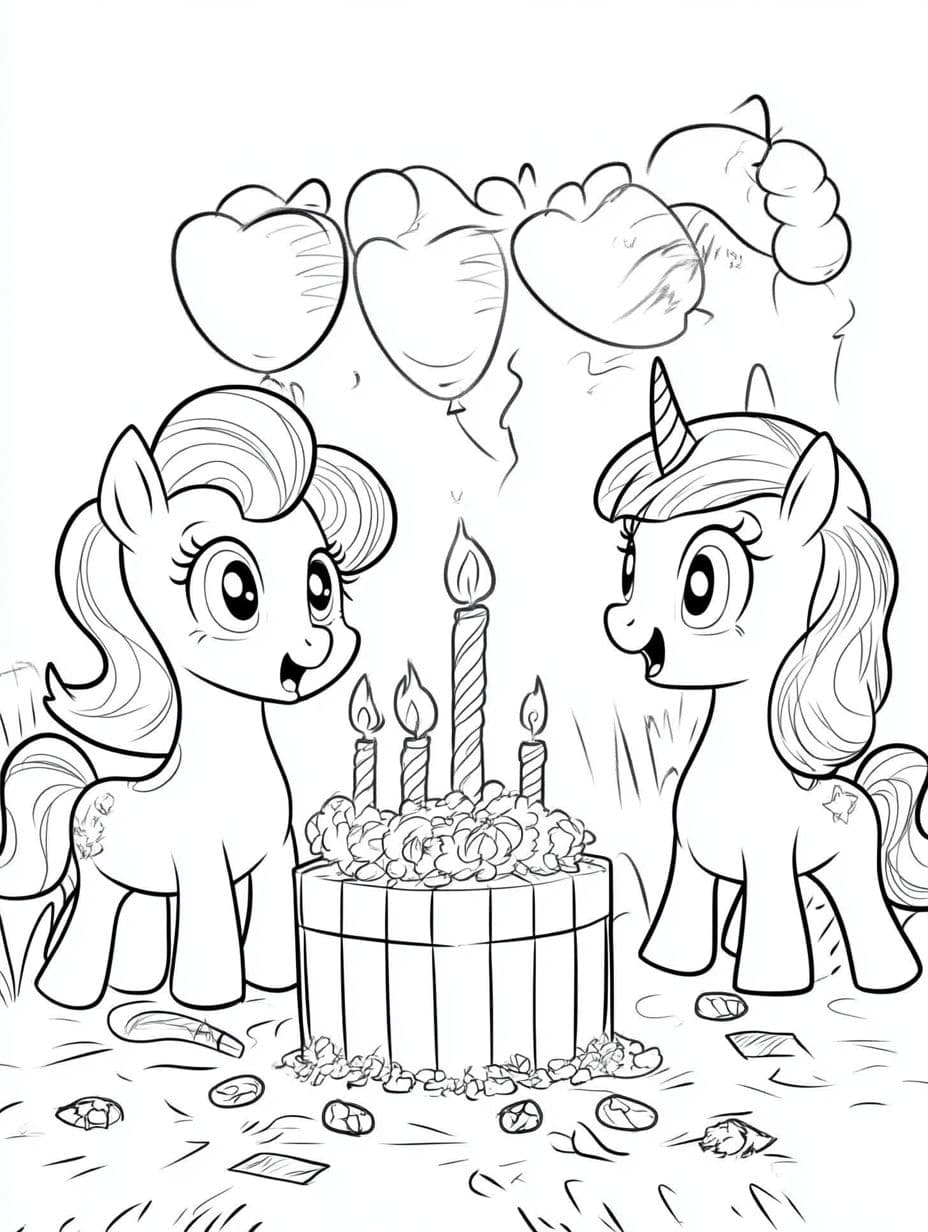 My Little Pony Feiert Geburtstag Ausmalbilder