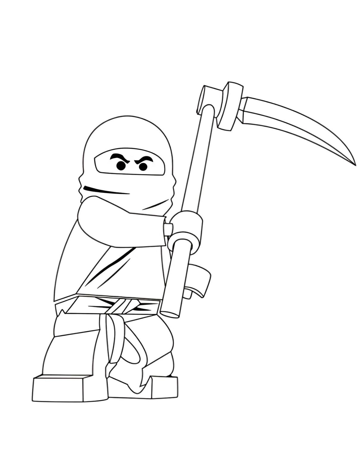 Ninjago Ausmalbild Ninja Actionpose Mit Sichel