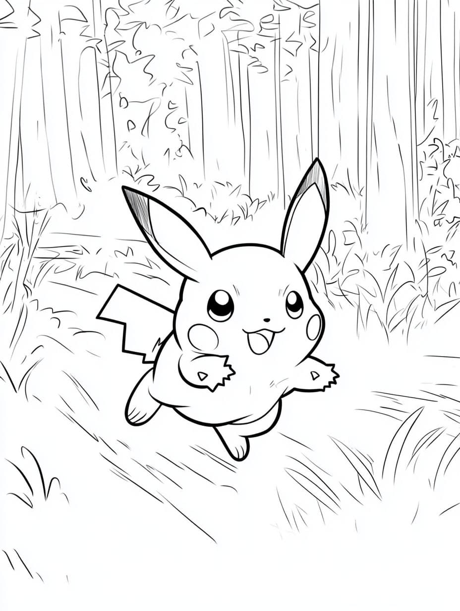 Pikachu Ausmalbilder Im Wald