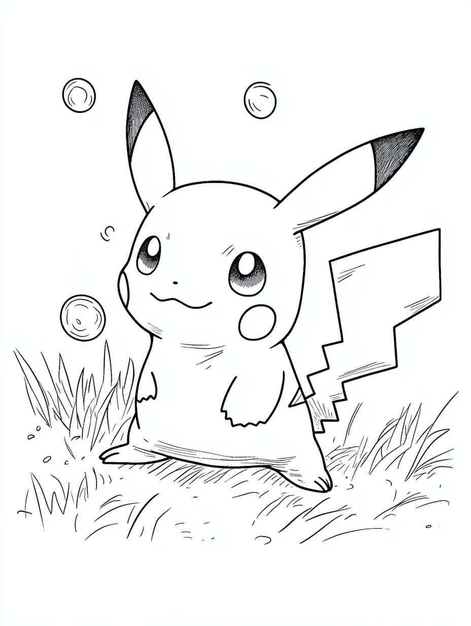 Pikachu In Action Ausmalbild