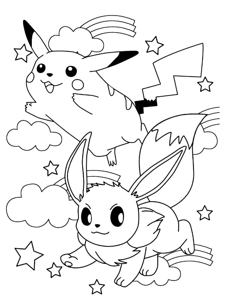 Pikachu Und Evoli Ausmalbilder