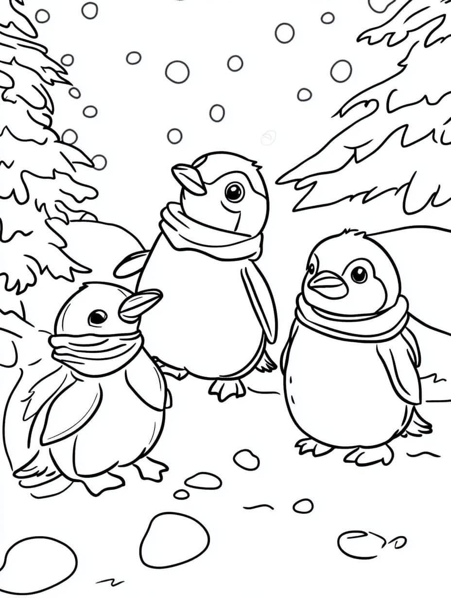 Pinguin Ausmalbilder Im Schnee