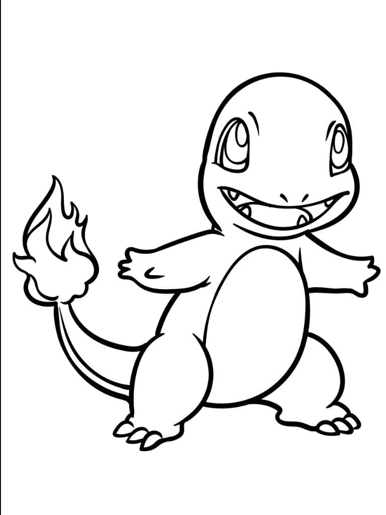 Pokemon Ausmalbilder Charmander Orange