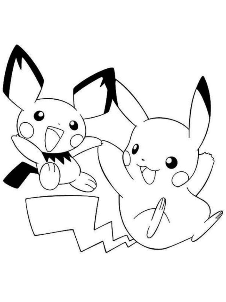 Pokemon Ausmalbilder Pikachu Und Pichu