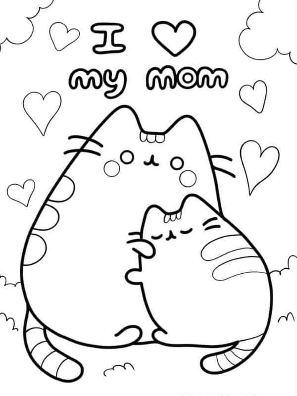 Pusheen Ich Liebe Dich Mama Ausmalbilder