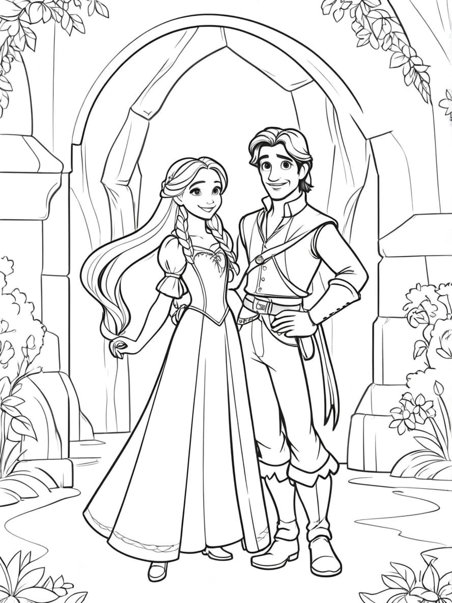 Rapunzel Ausmalbilder Mit Flynn Rider