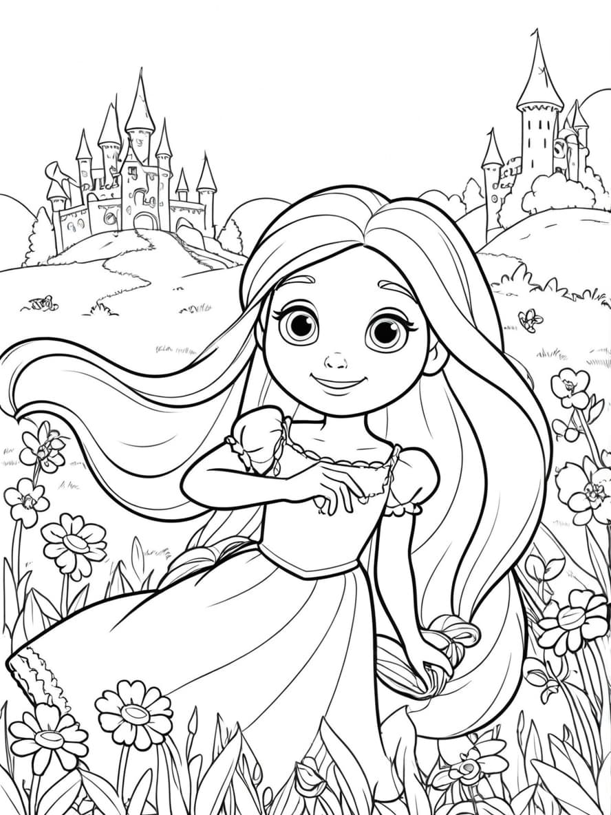 Rapunzel Ausmalbilder Und Die Magischen Blumen